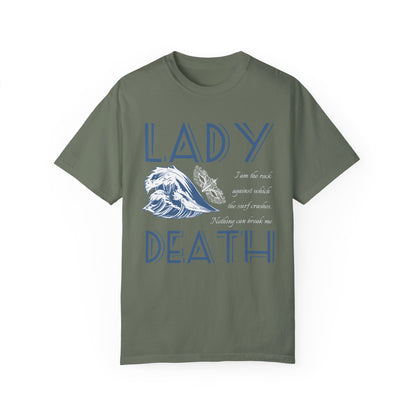 Licensed Lady Death comfort colors shirt/ Nesta Archeron/ Nothing can break me/ acotar shirt/ when you erupt girl/ house of wind/ velaris/ SJM