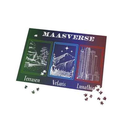 Licensed Maasverse 1000 piece puzzle/ light it up/ to the stars/ to whatever end/ terrasen/ velaris/ lunathion