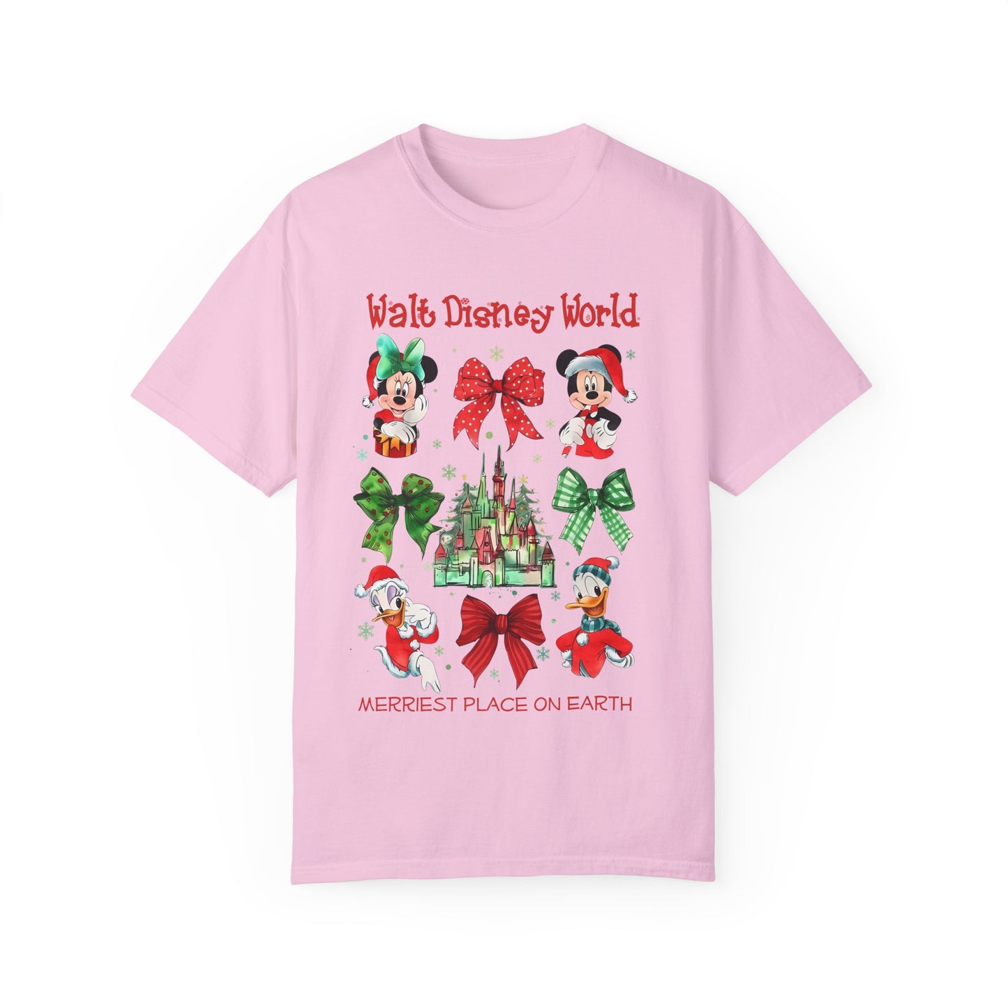 Mickey's very merry Christmas Comfort Colors shirt/ coquette bows and castle/ Disney inspired christmas shirt