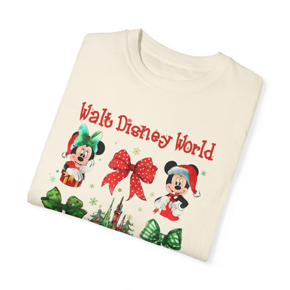 Mickey's very merry Christmas Comfort Colors shirt/ coquette bows and castle/ Disney inspired christmas shirt