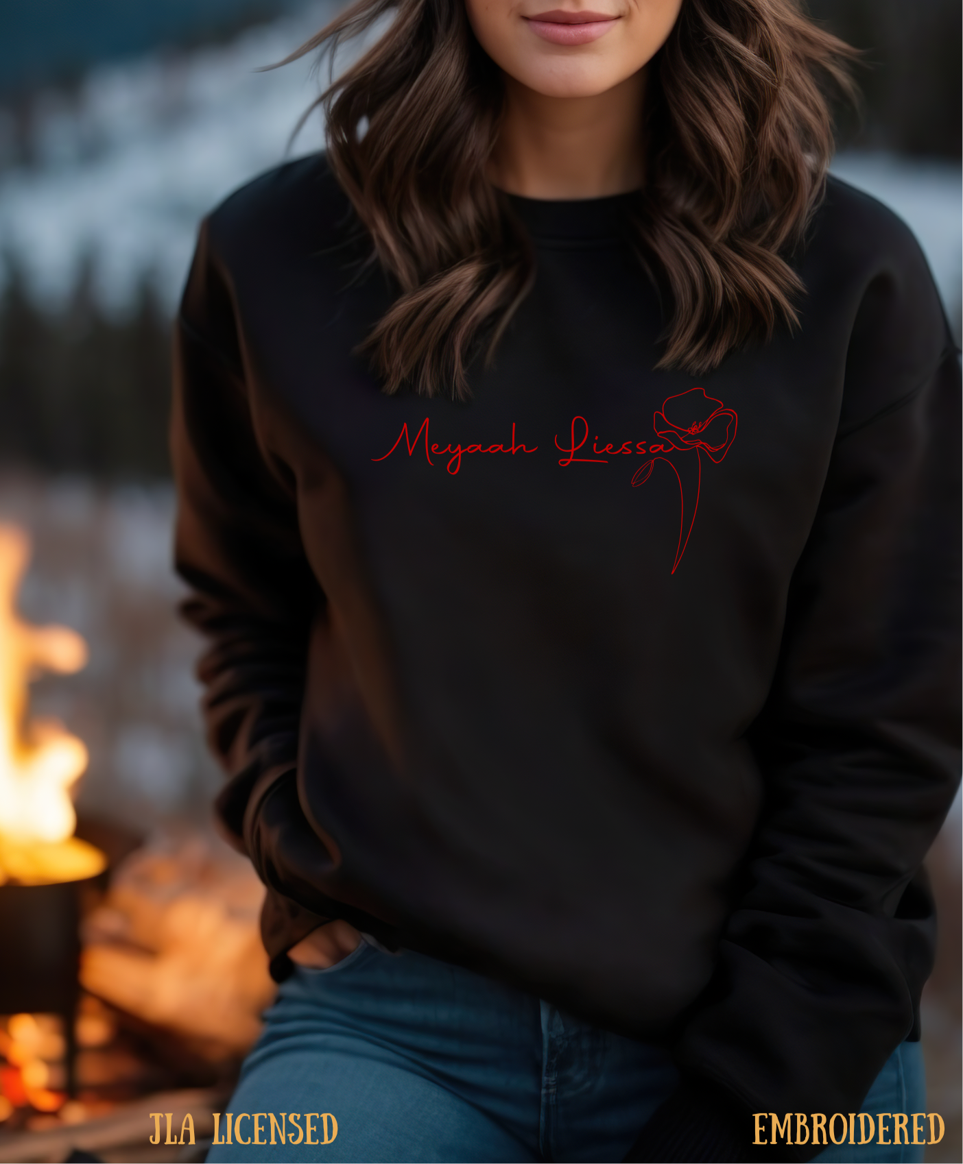 Licensed Meeyah Liessa Embroidered Sweatshirt/ From blood and ash/ Poppy Balfour/ Atlantia/ Jennifer L. Armentrout/ Casteel D'aneer