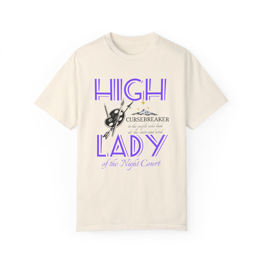 Licensed High Lady comfort colors shirt/ feyre archeron/ acotar shirt/ cursebreaker/ to the stars who listen/ Rhysand