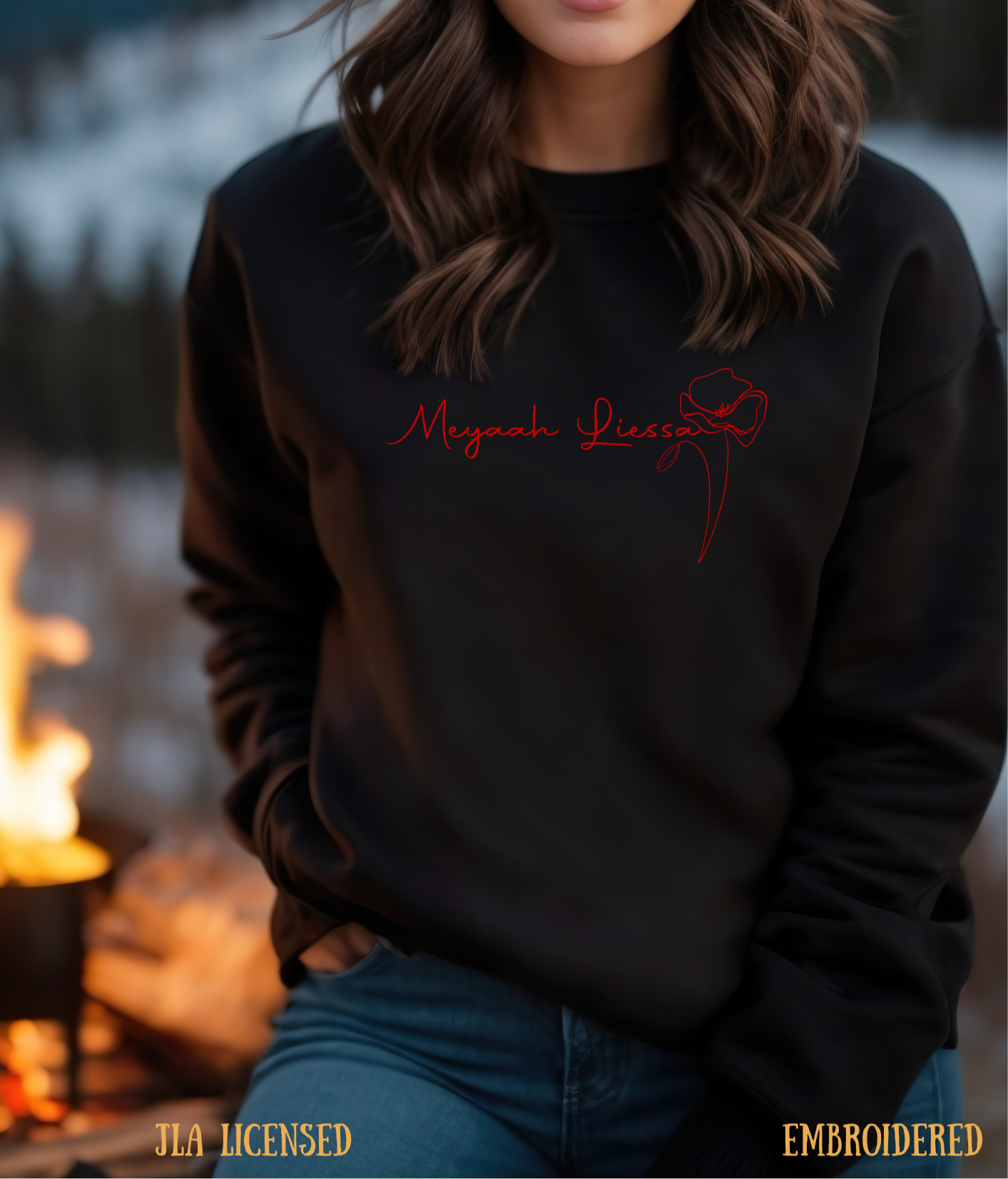 Licensed Meeyah Liessa Embroidered Sweatshirt/ From blood and ash/ Poppy Balfour/ Atlantia/ Jennifer L. Armentrout/ Casteel D'aneer