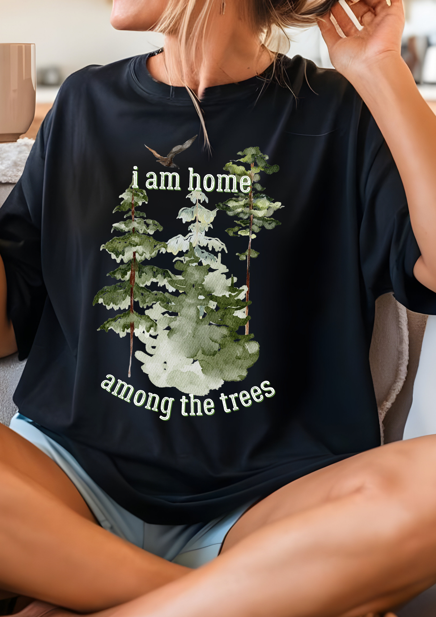 I am home among the trees, Pine Tree Shirt, Camping Shirt, Hiking Shirt, Adventure Shirts, Nature Lover Gift, Outdoors Shirt, Nature Tee