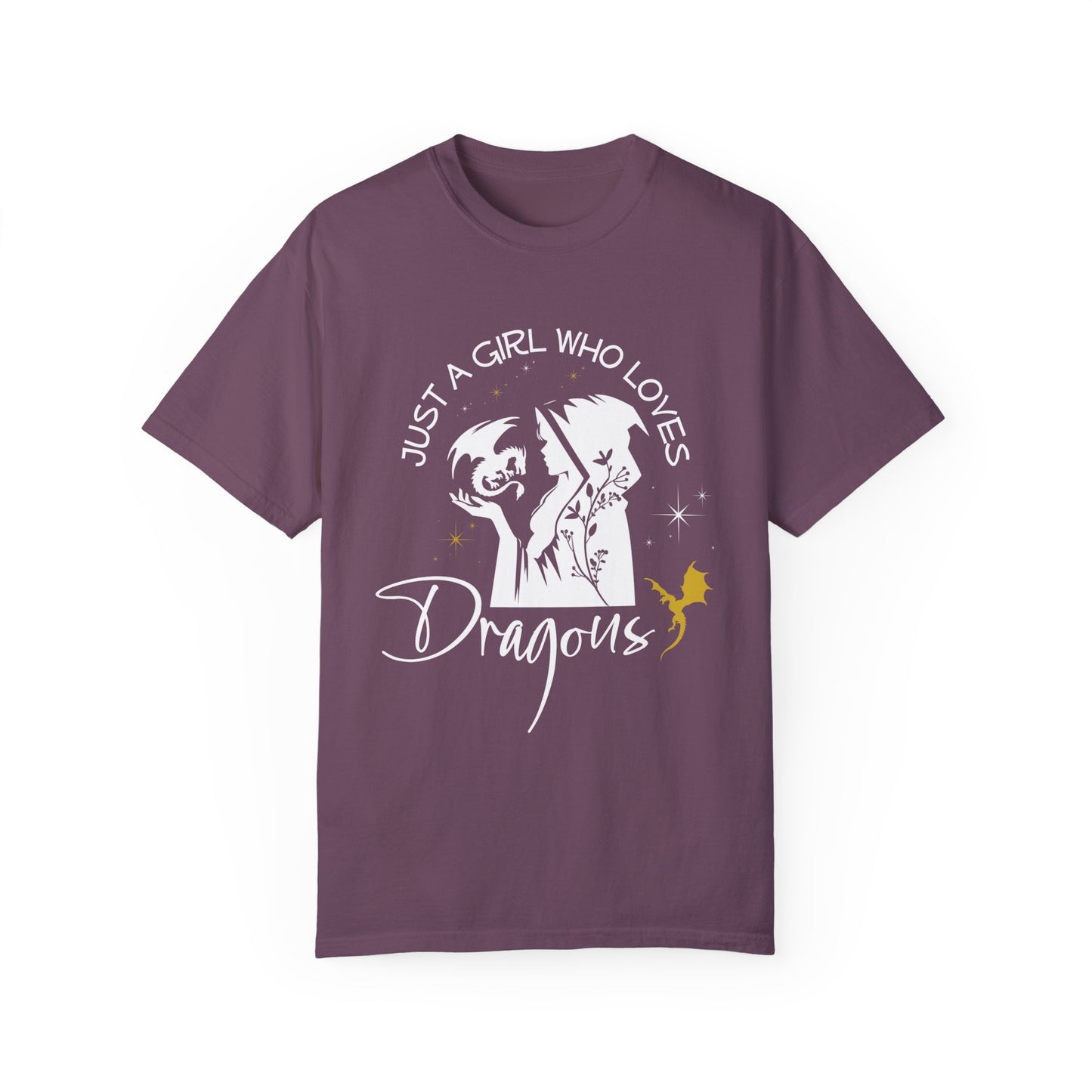 Just a girl who loves dragon comfort colors shirt