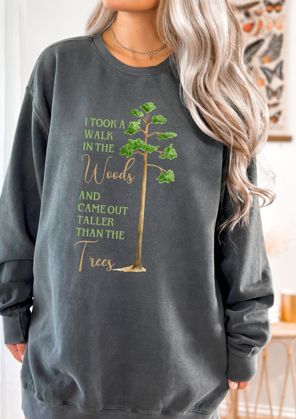 Taller than the trees comfort colors sweatshirt, Pine Tree, Camping Shirt, Hiking Shirt, Adventure Shirt, Nature Lover Gift, Outdoors Shirt