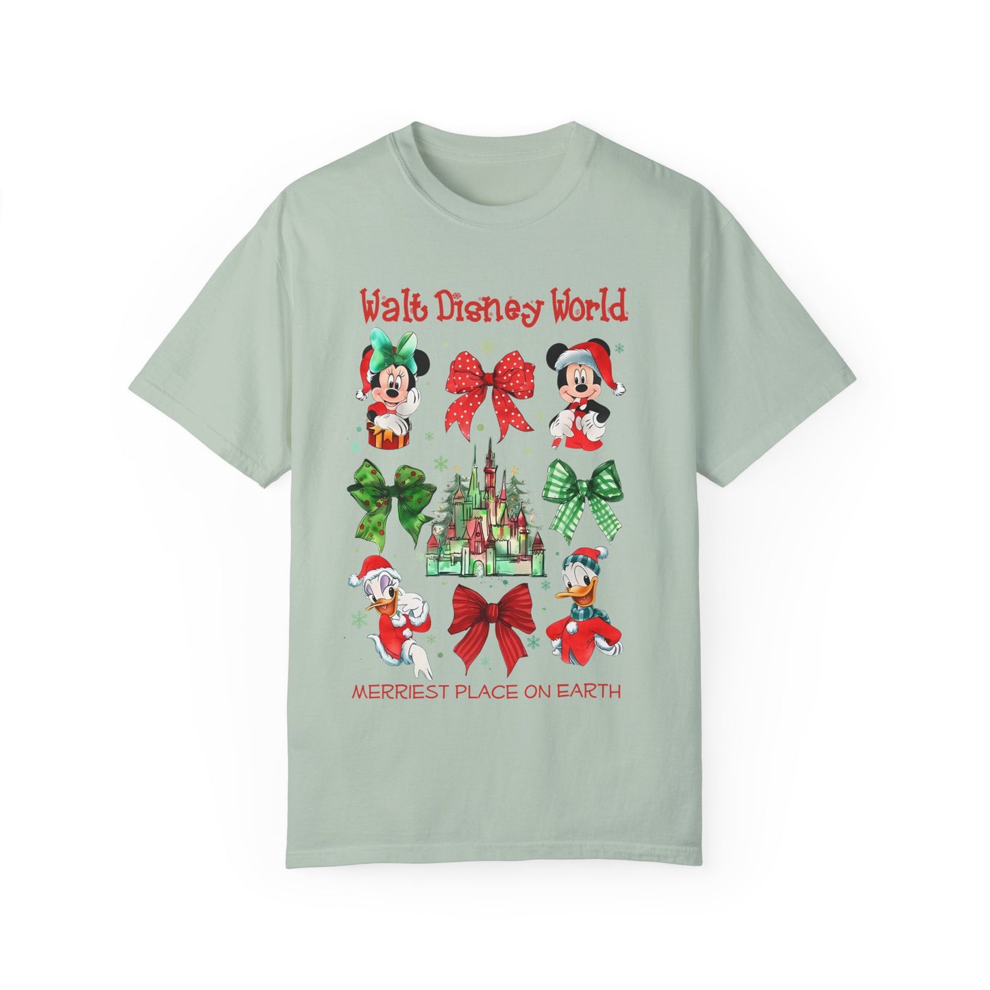 Mickey's very merry Christmas Comfort Colors shirt/ coquette bows and castle/ Disney inspired christmas shirt