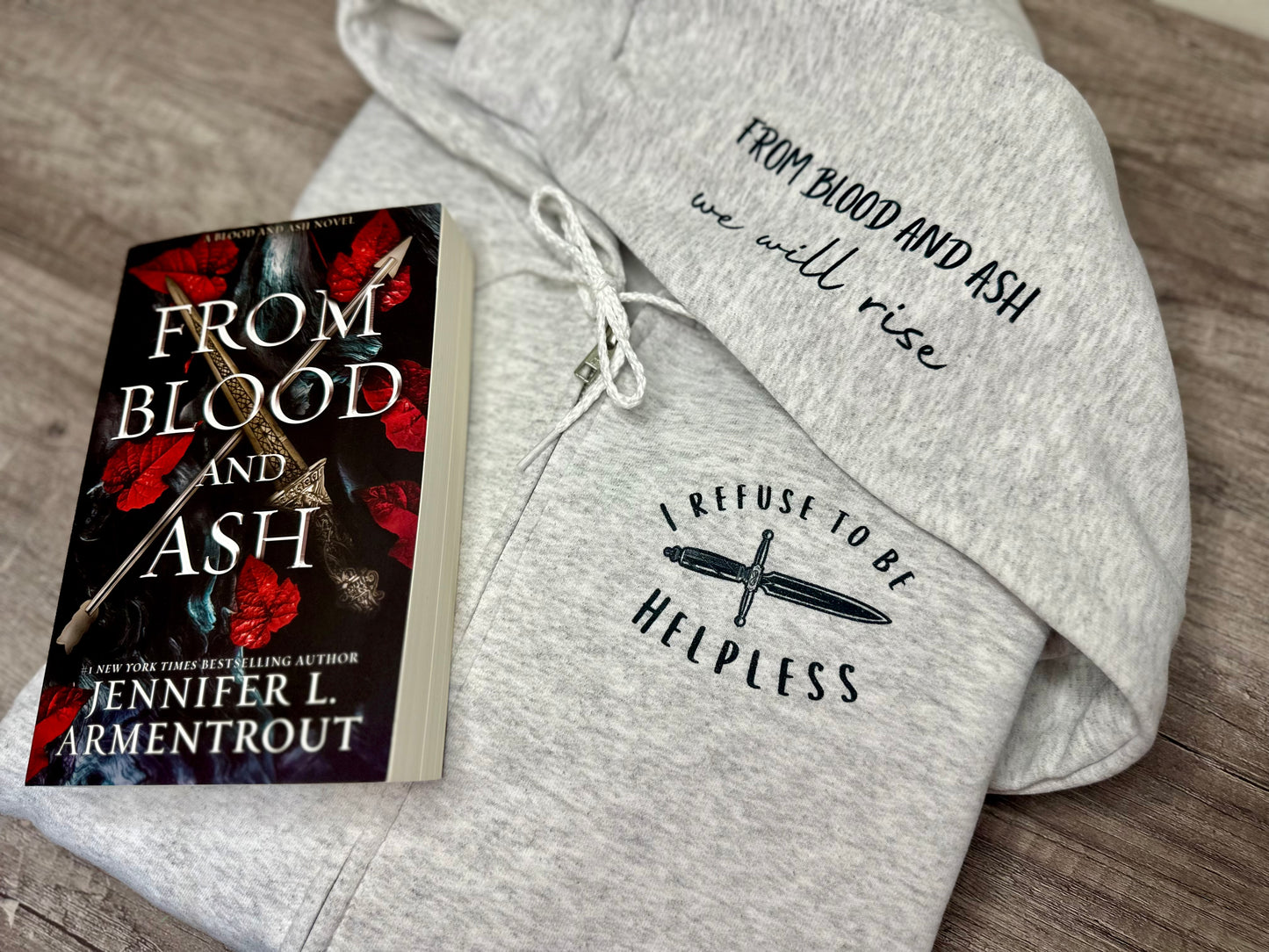 Licensed FBAA 1/4 zip sweatshirt, From blood and ash we will rise, Prince casteel, poppy Balafour, Willa book, FBAA inspired, JLA, maiden