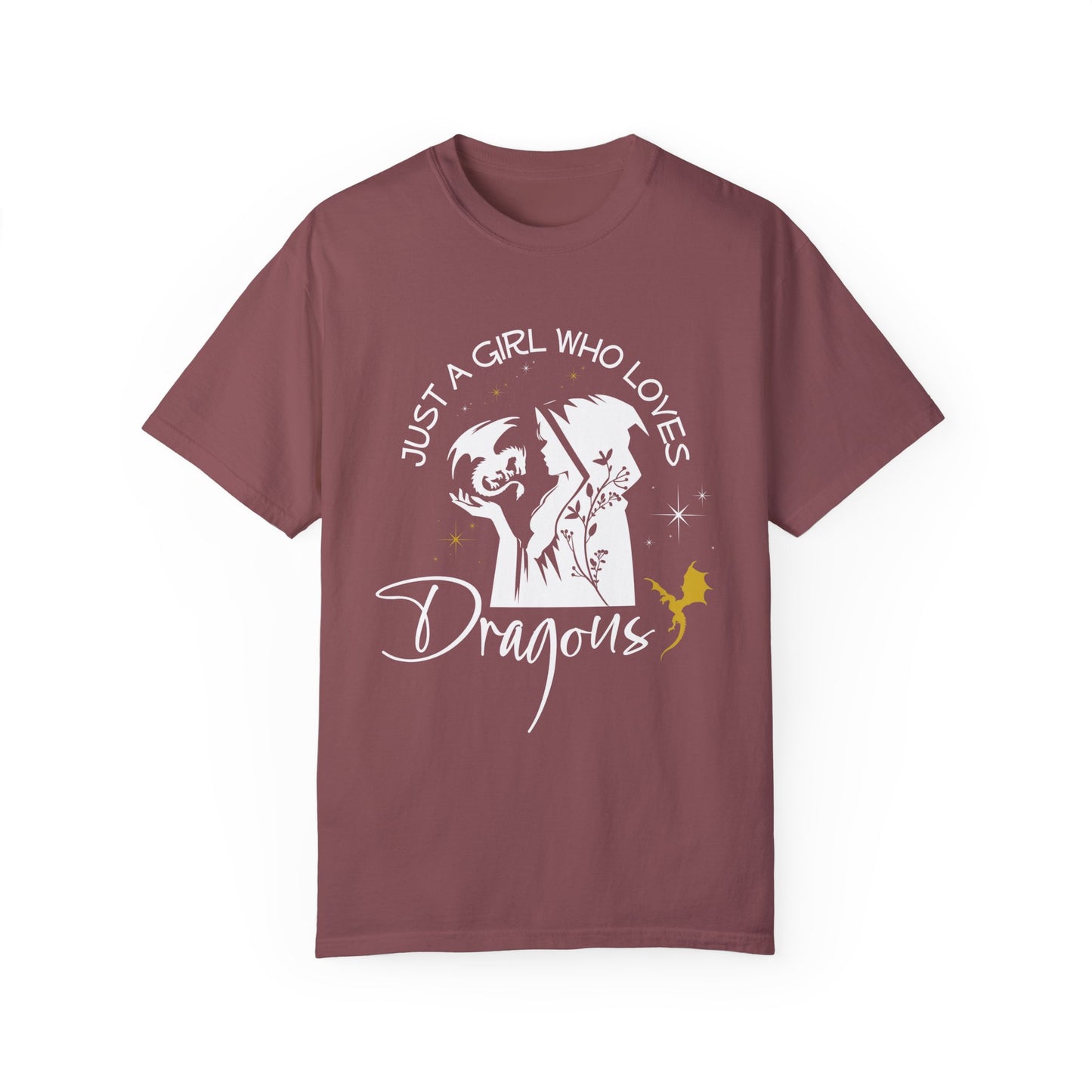 Just a girl who loves dragon comfort colors shirt