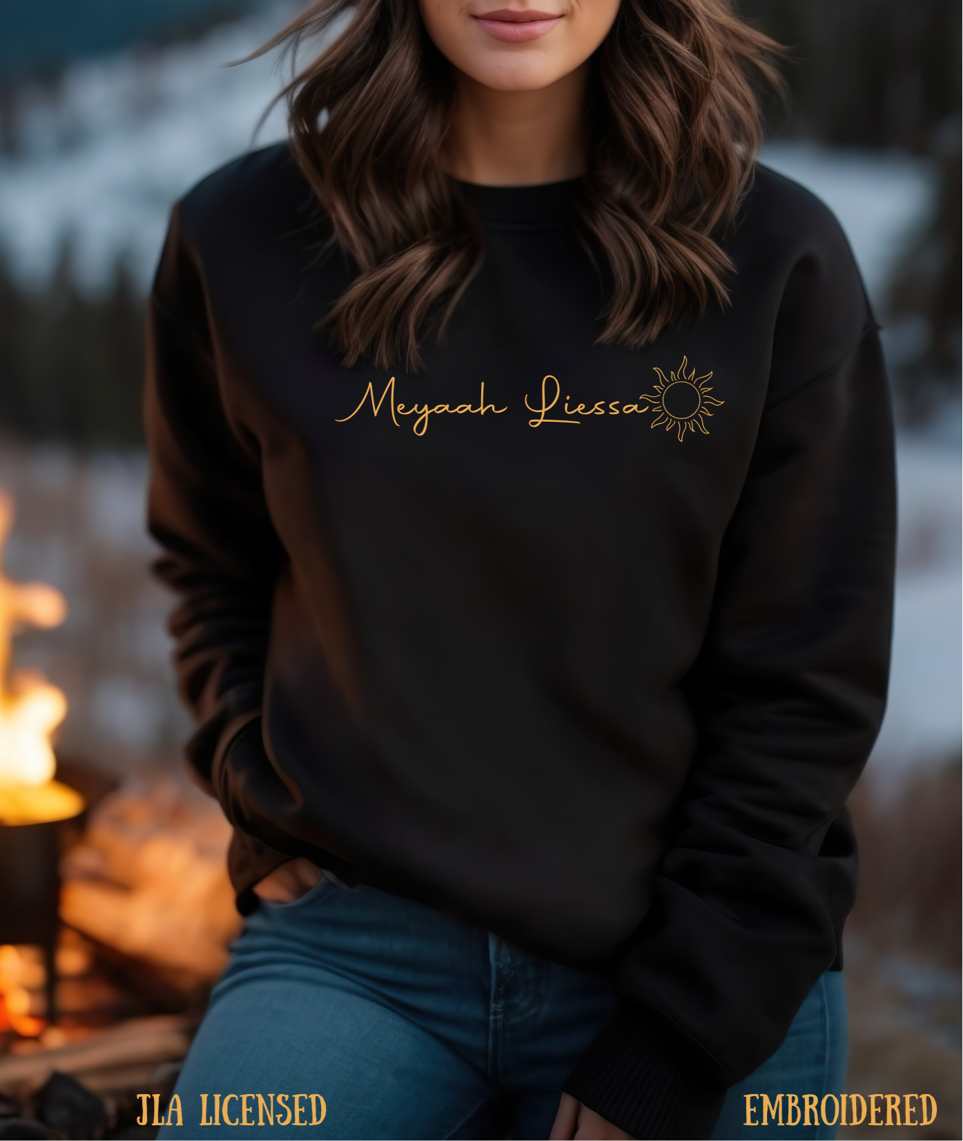 Licensed Meeyah Liessa Embroidered Sweatshirt/ a flesh and fire/ Poppy Balfour/ Atlantia/ Jennifer L. Armentrout/ Casteel D'aneer