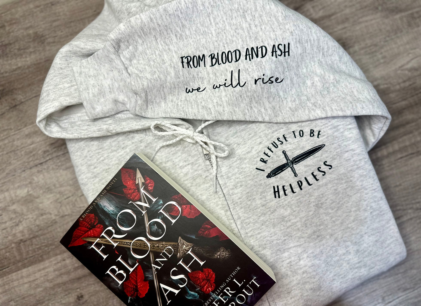 Licensed FBAA 1/4 zip sweatshirt, From blood and ash we will rise, Prince casteel, poppy Balafour, Willa book, FBAA inspired, JLA, maiden