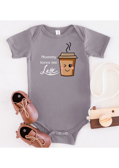 Mommy loves me latte onesie/ valentines day/ baby onesie/ mommy and me