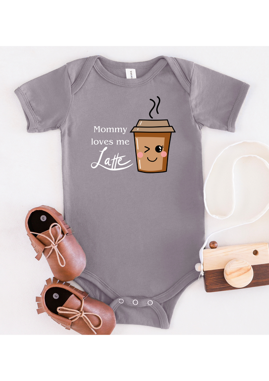 Mommy loves me latte onesie/ valentines day/ baby onesie/ mommy and me