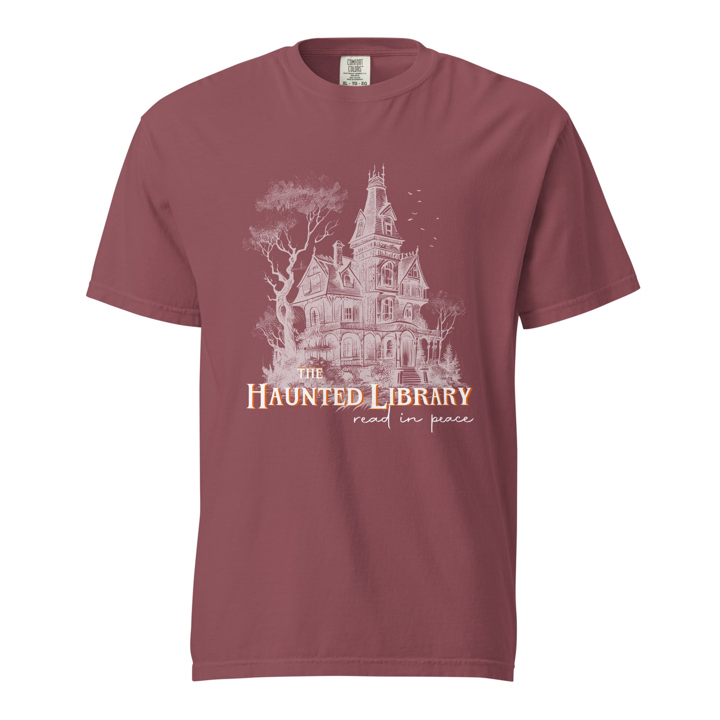 Haunted Library spooky season comfort colors shirt / read in peace shirt / spooky season/ halloween shirt