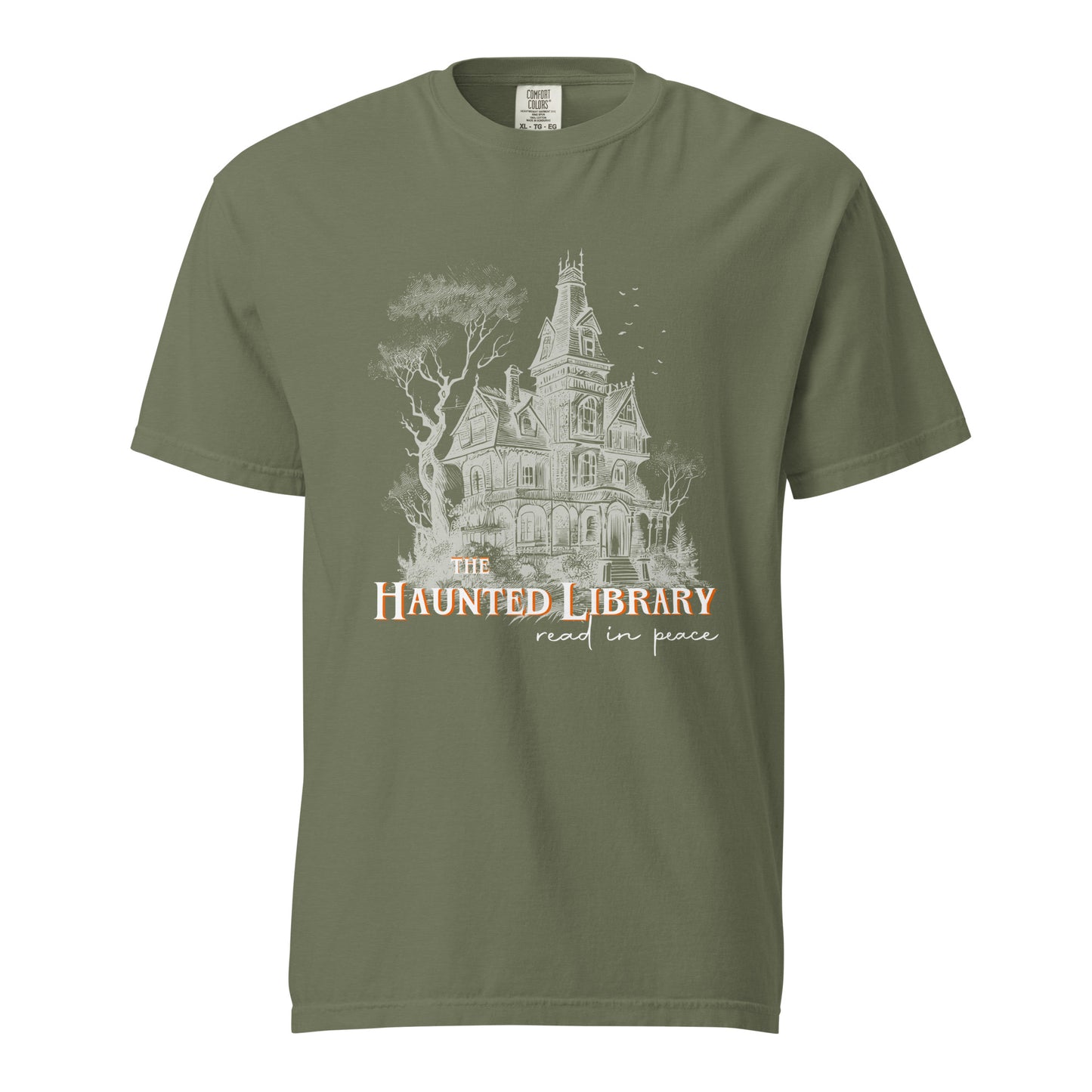 Haunted Library spooky season comfort colors shirt / read in peace shirt / spooky season/ halloween shirt