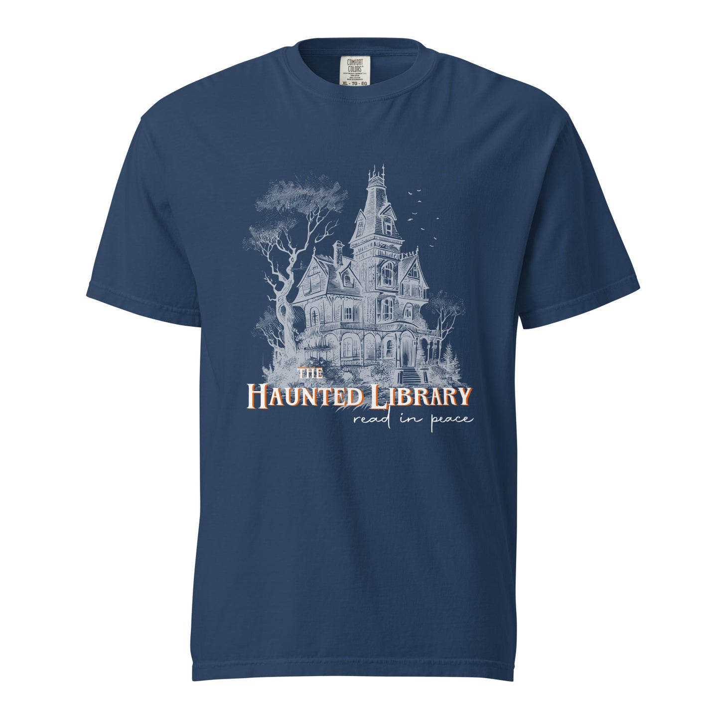 Haunted Library spooky season comfort colors shirt / read in peace shirt / spooky season/ halloween shirt